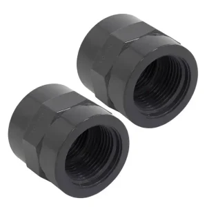 2 raccords mamelons Plastique noir Femelle 26/34 – 1 Pouce