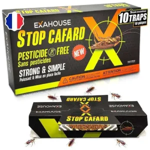 10 Pièges Anti Cafards Puissant Glu et Poudre Appât sans insecticide